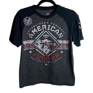 American Fighter Training Division Men's Size S Tee Shirt Black Red MMA Eagle
